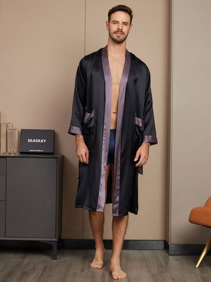 Pure Silk Classic Long Sleeve Mens Robe