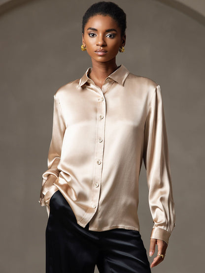 19 Momme Silk Fashionable Basic Shirt