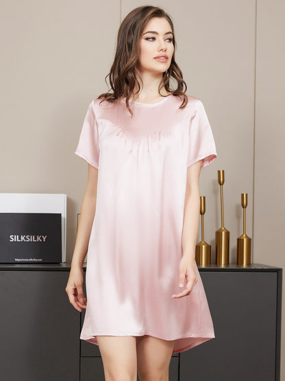 Pure Silk Solid Color Nightgown