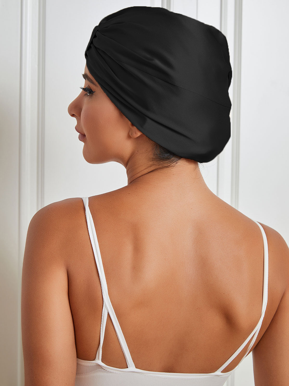 Pure Silk Double Layer Night Turban Sleep Cap