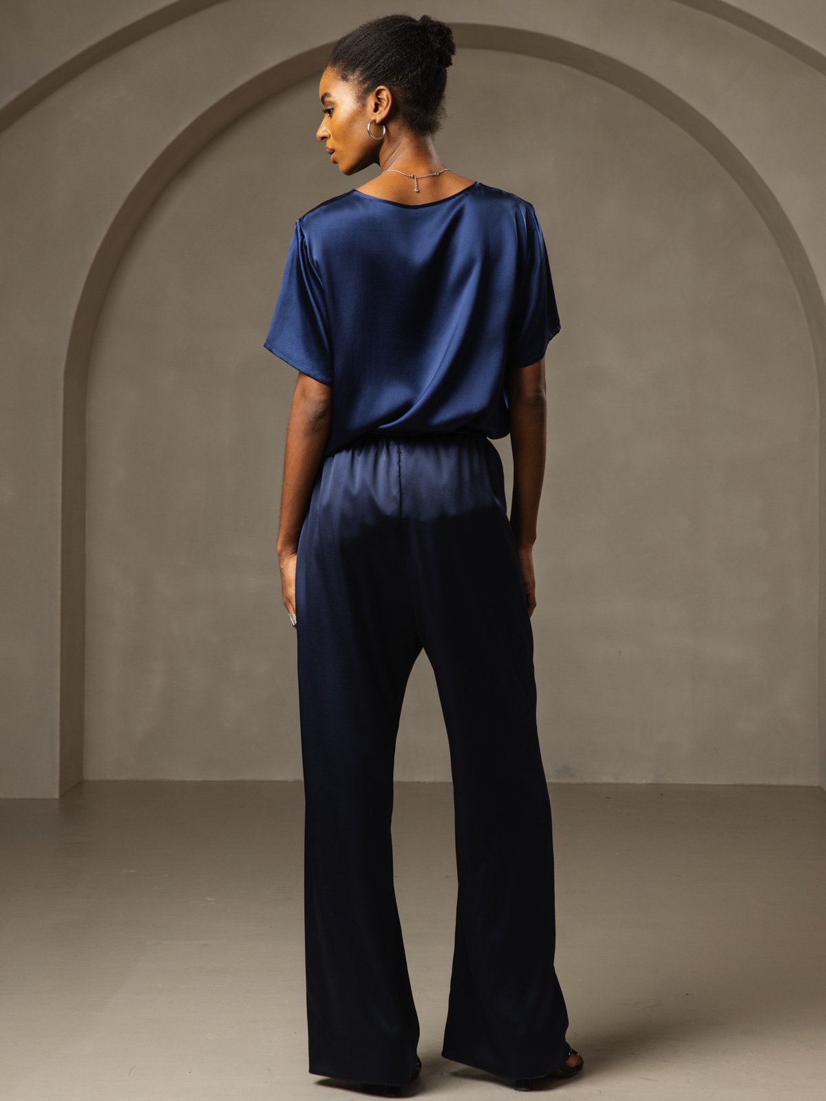 Pure Silk Short Sleeve Women's Top (pants not included)