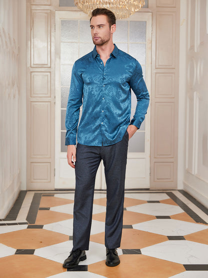 Mulberry Silk Jacquard Shirt for Men