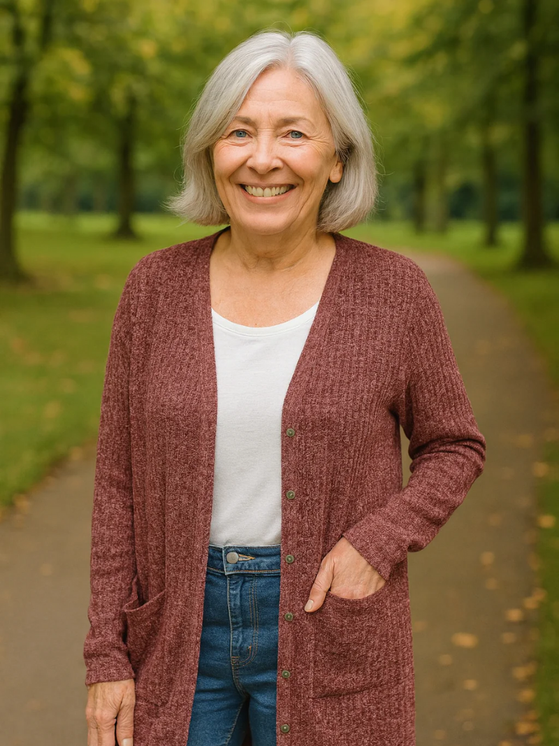 Nahlani | Przytulny Kardigan z Długimi Rękawami