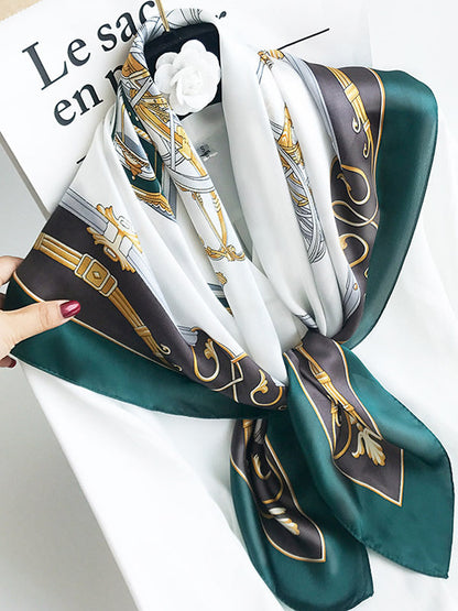 Holiday Gift - Pure Silk Printed Square Scarf