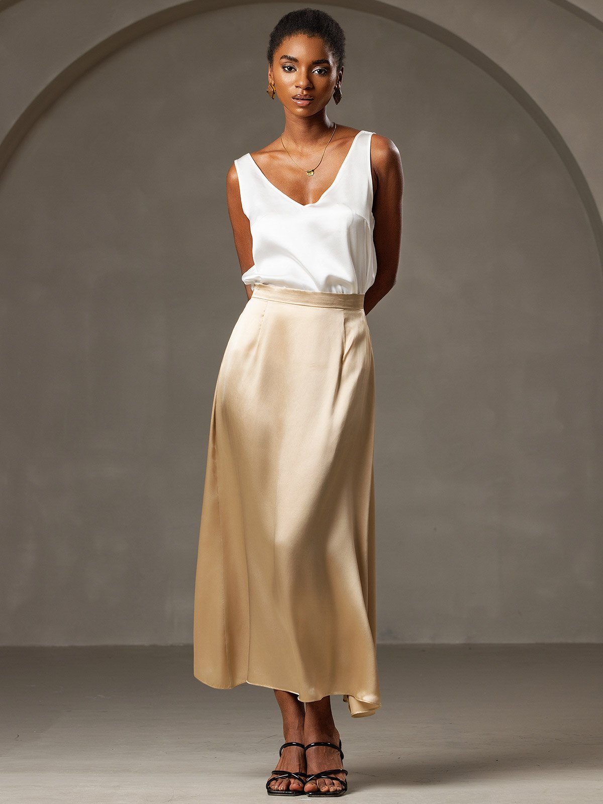 19Momme Silk Classic Maxi Skirt