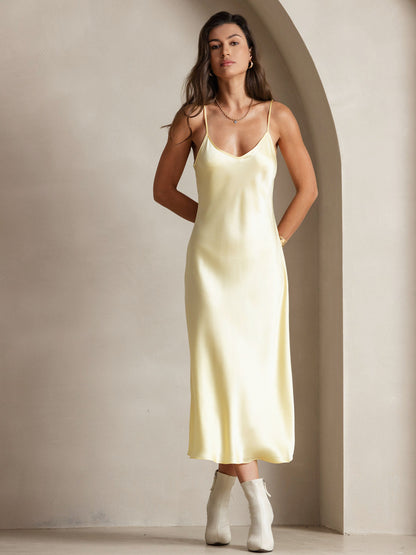 Classic Long Silk Slip Dress