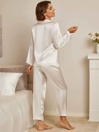 Pure Silk Casual Button Up Women's Pajamas