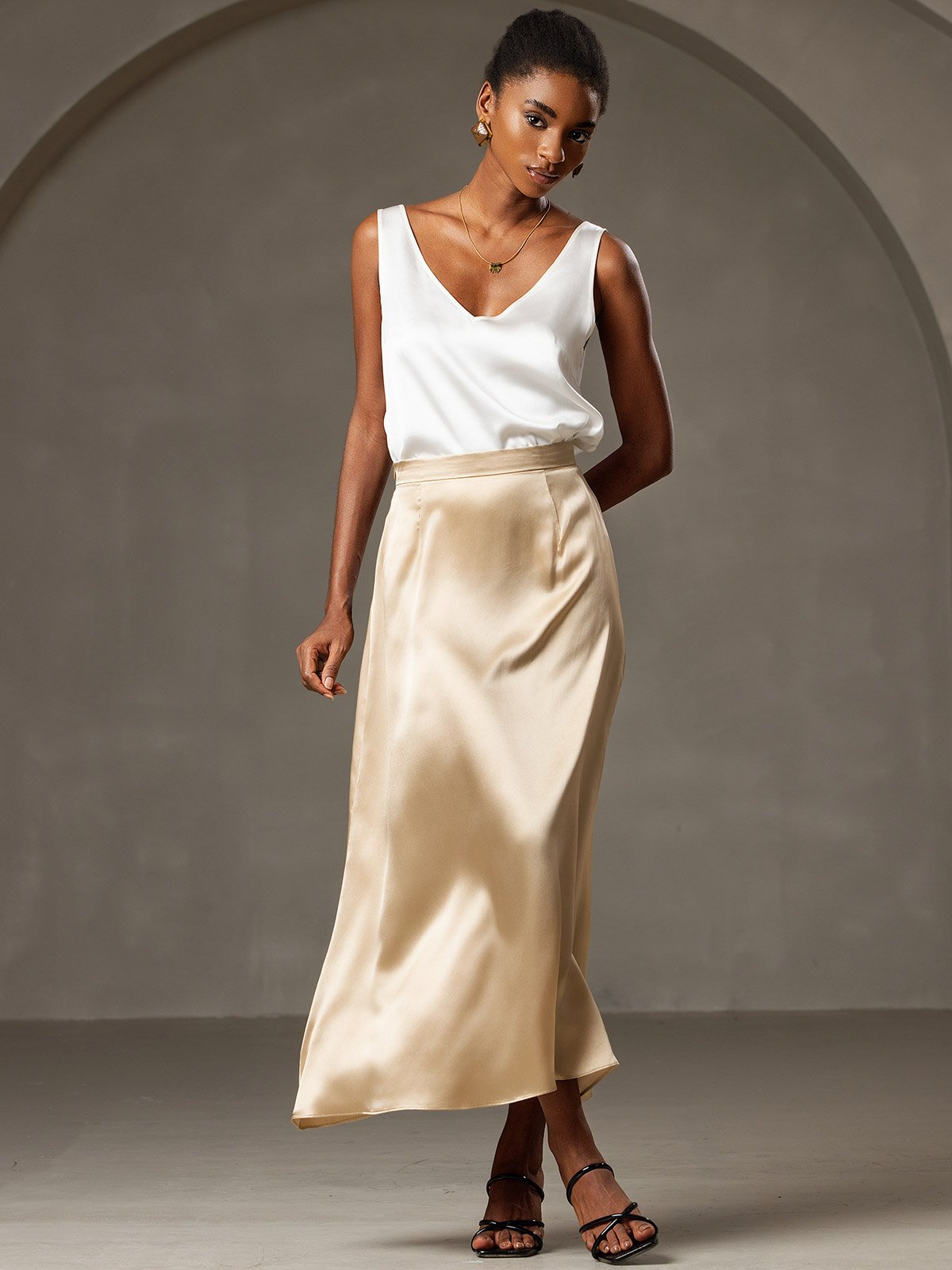 19Momme Silk Classic Maxi Skirt