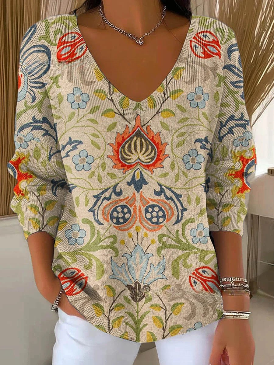 MARGAUX | Sweter dziany z dekoltem w serek