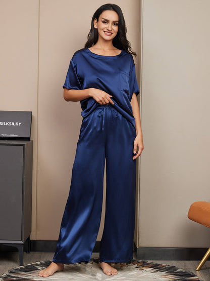 Pure Silk Solid Color Women's Pajamas