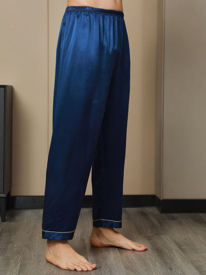 Solid Color Pure Silk Men‘s Sleep Pants