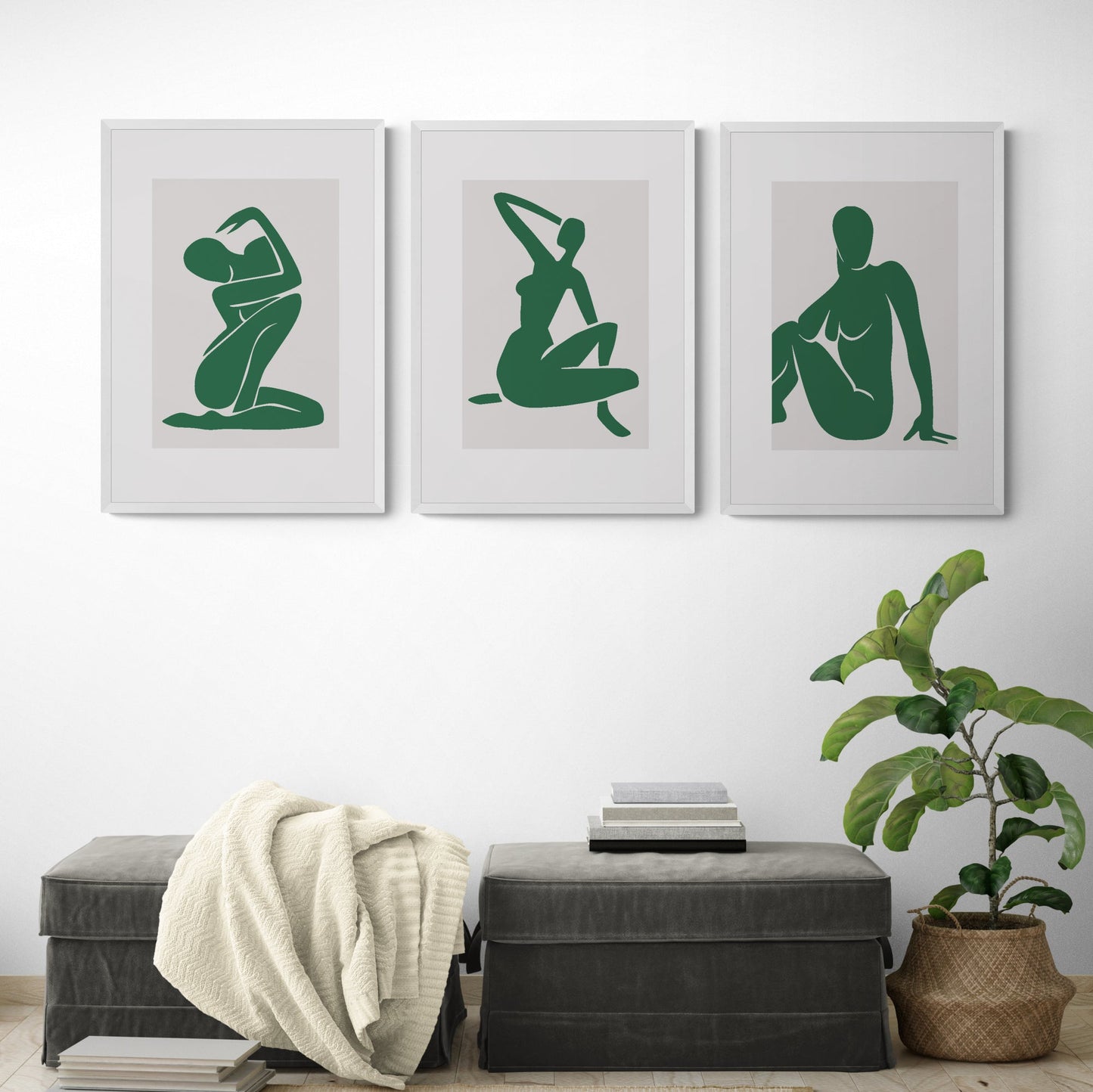 3x Green Cut-Outs by Henri Matisse