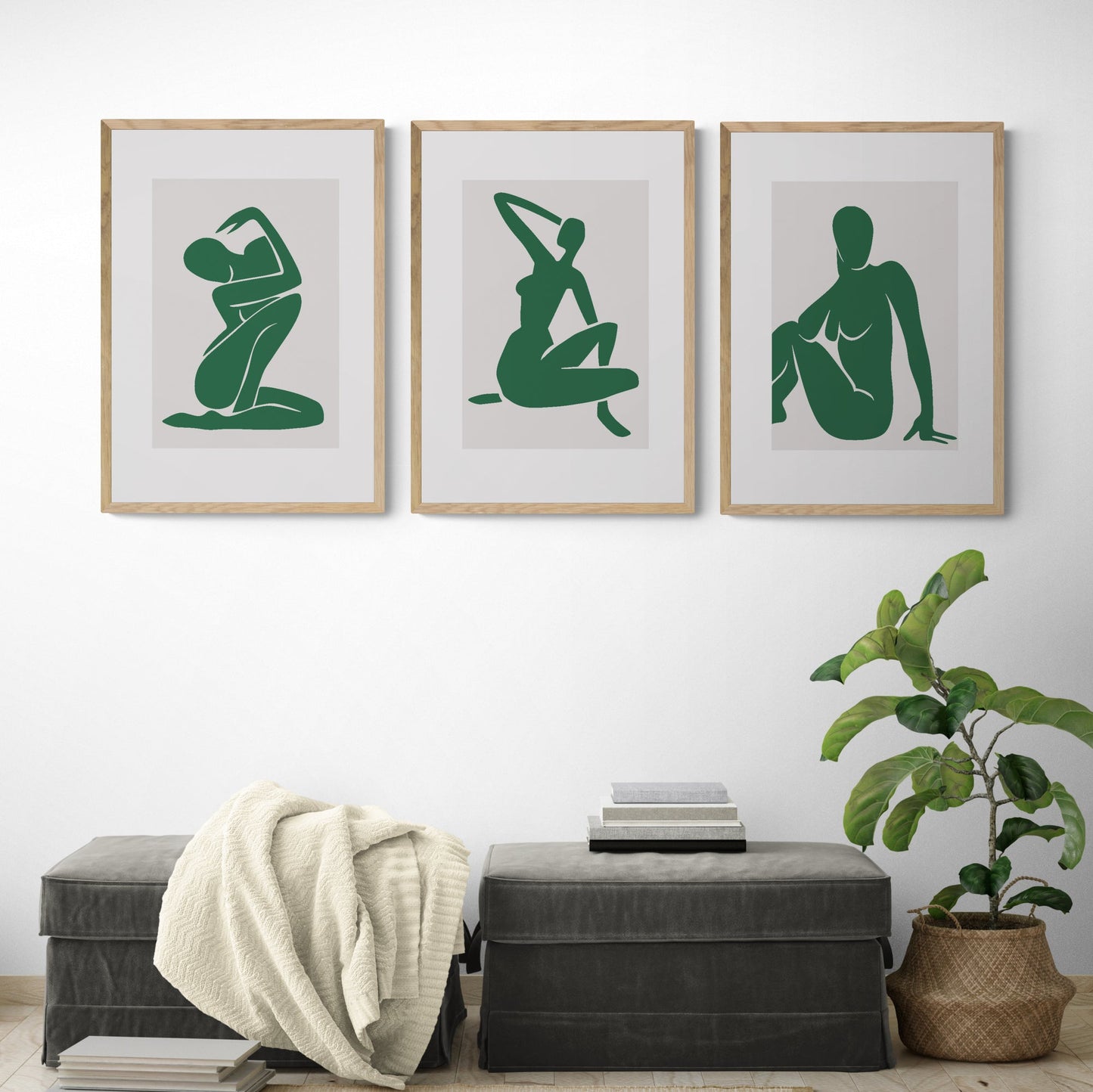 3x Green Cut-Outs by Henri Matisse