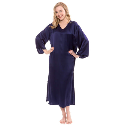 Mulberry Loose Pullover Silk Nightwear For Women Long silk dressing gown