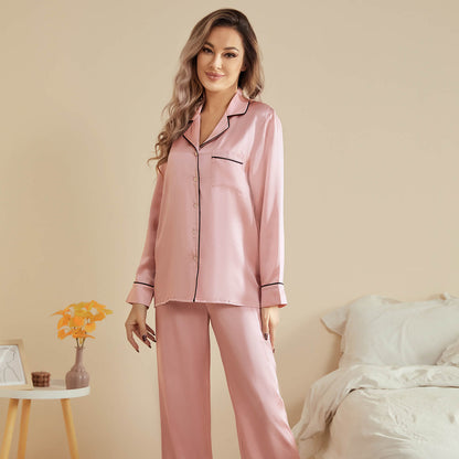 Mulberry Pure Women Silk Pjs Long Sleeves Luxury Silk Pajamas Set