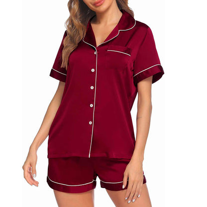 Mulberry Silk Pajamas for Women's Short Silk Sleepwear Silk PJS