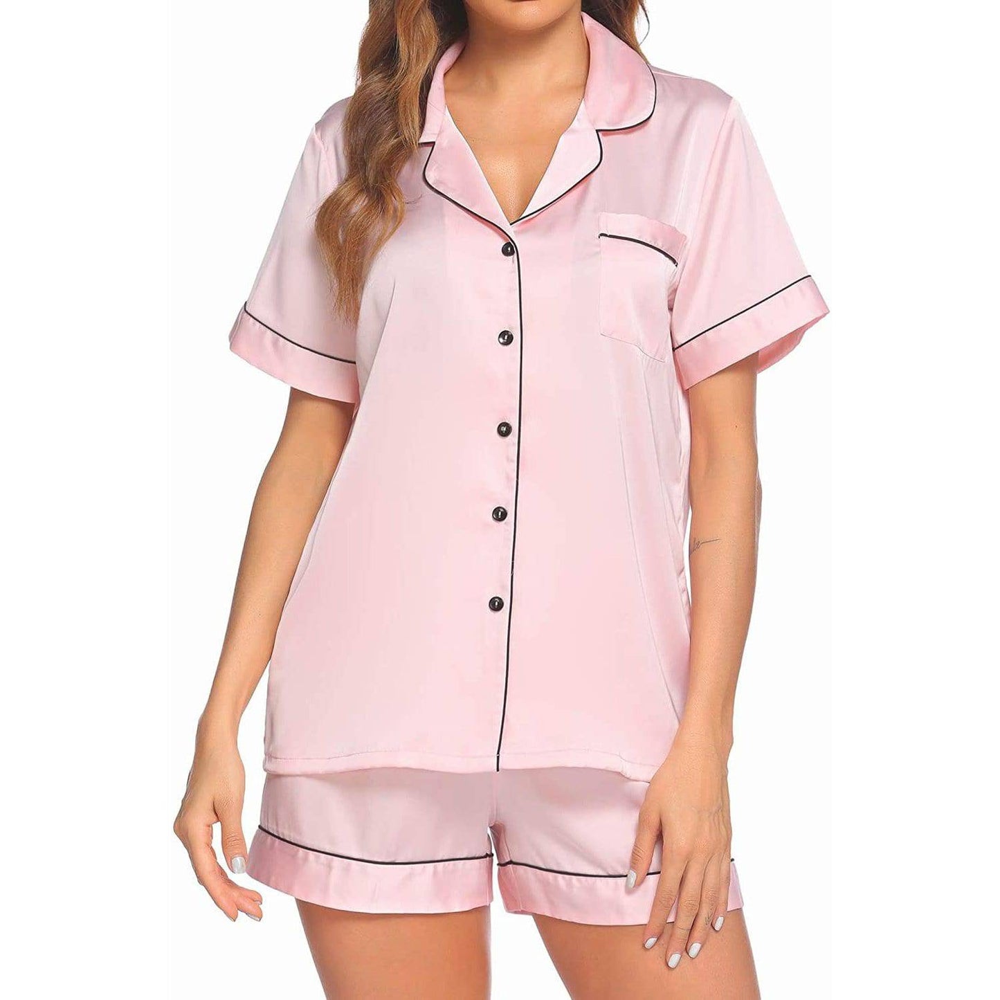 Mulberry Silk Pajamas for Women's Short Silk Sleepwear Silk PJS