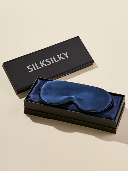 Gift Set - Silk Soild Color Long Scarf & Eye Mask Set