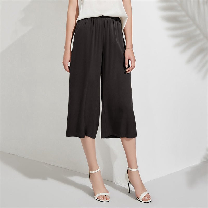 Silk Cropped Pants For Women loose Casual pure Work Silk Trousers