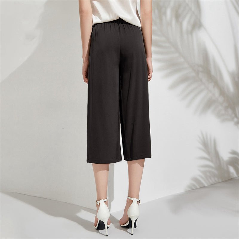 Silk Cropped Pants For Women loose Casual pure Work Silk Trousers