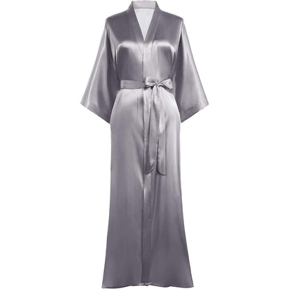 Silk Kimono Robe Long silk robe Wedding bridesmaid silk Bathrobe