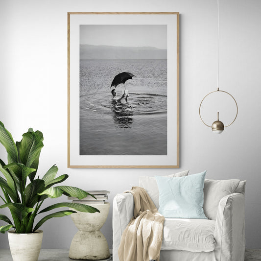 Man On Holiday Vintage Art Print 1960s