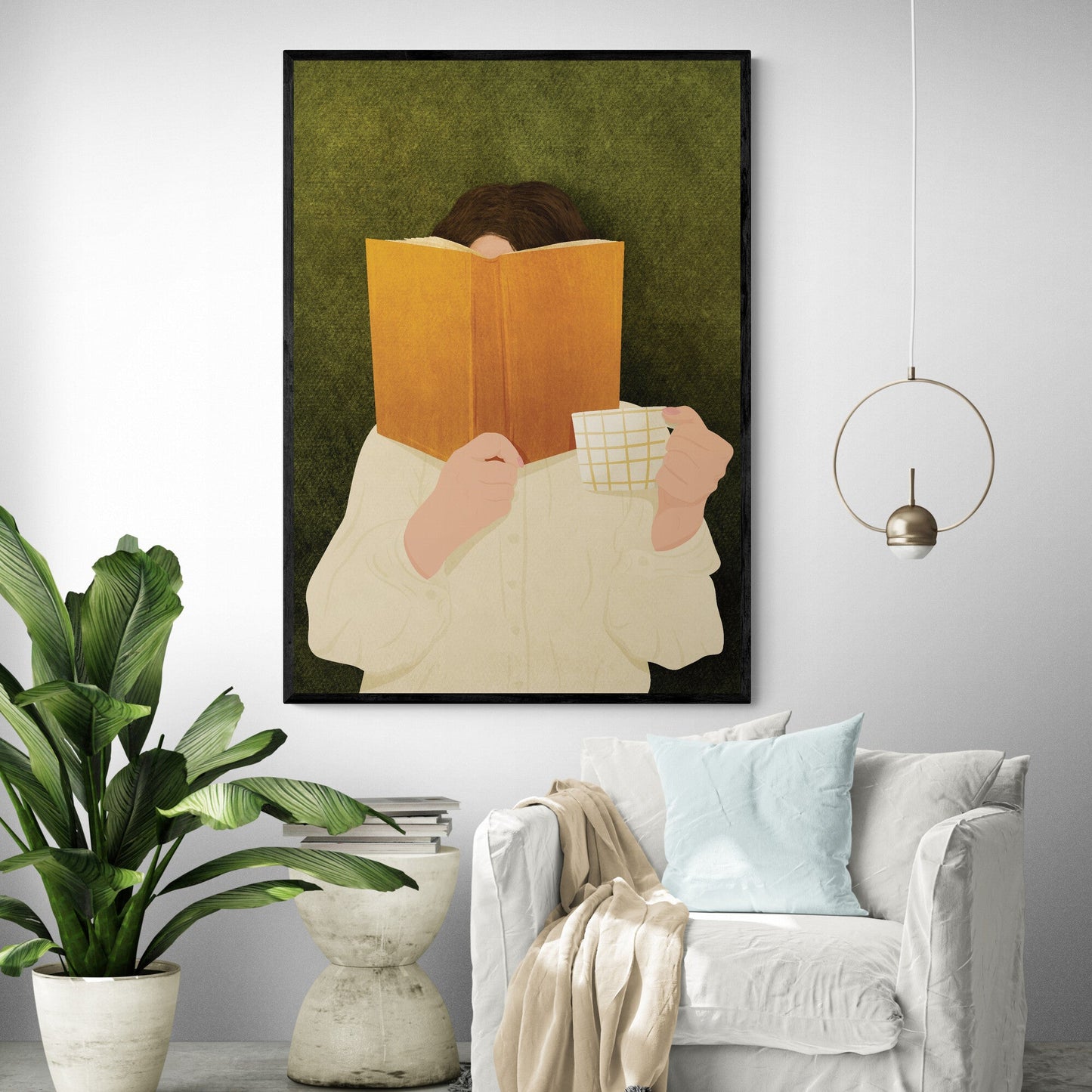 Reading Vrouw Art Print