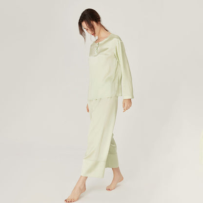 Women Loose Silk Sleepwear 100% Mulberry silk pajama Set