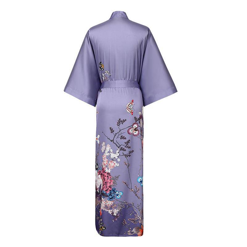 women's floral Silk Kimono Robes Silk Dressing Gown