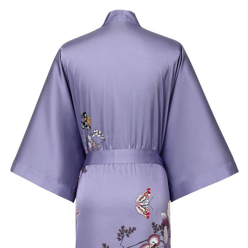 women's floral Silk Kimono Robes Silk Dressing Gown