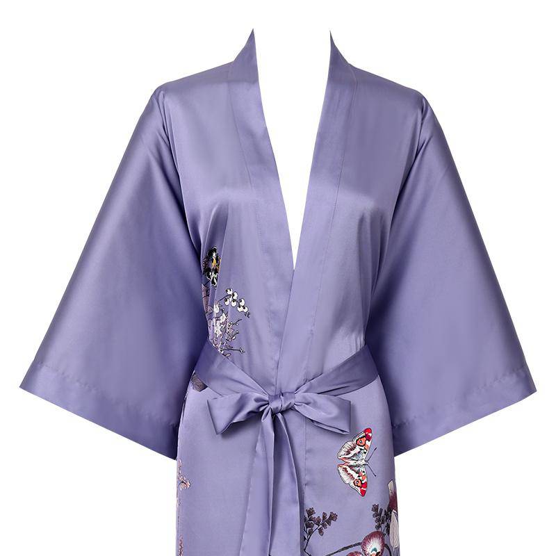 women's floral Silk Kimono Robes Silk Dressing Gown