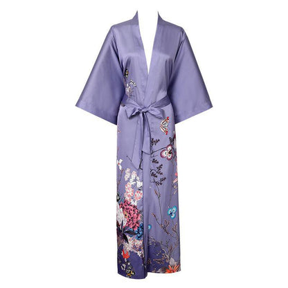 women's floral Silk Kimono Robes Silk Dressing Gown