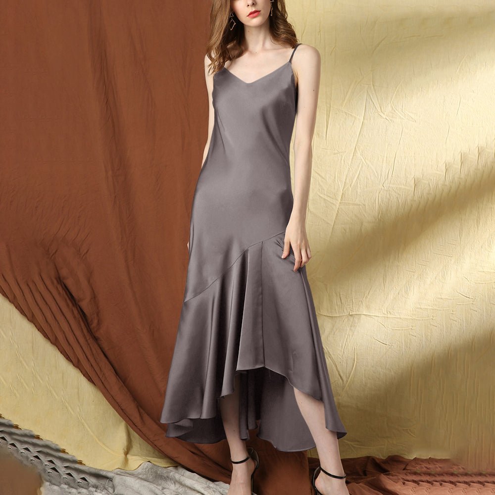 Womens Sexy pure Silk Dress Wedding Guest Evening Formal Dresses