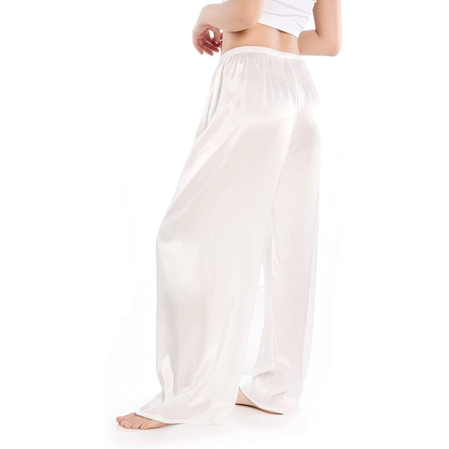 Womens Silk Pajama Pants Wide Leg Casual Loose pure Silk Pj Bottoms