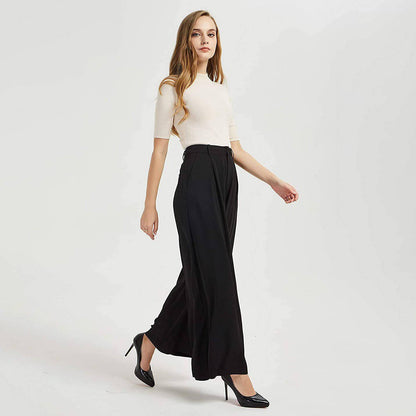 Womens Silk Pants High Waist Loose Pure Silk Trousers With Pockets