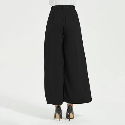 Womens Silk Pants High Waist Loose Pure Silk Trousers With Pockets