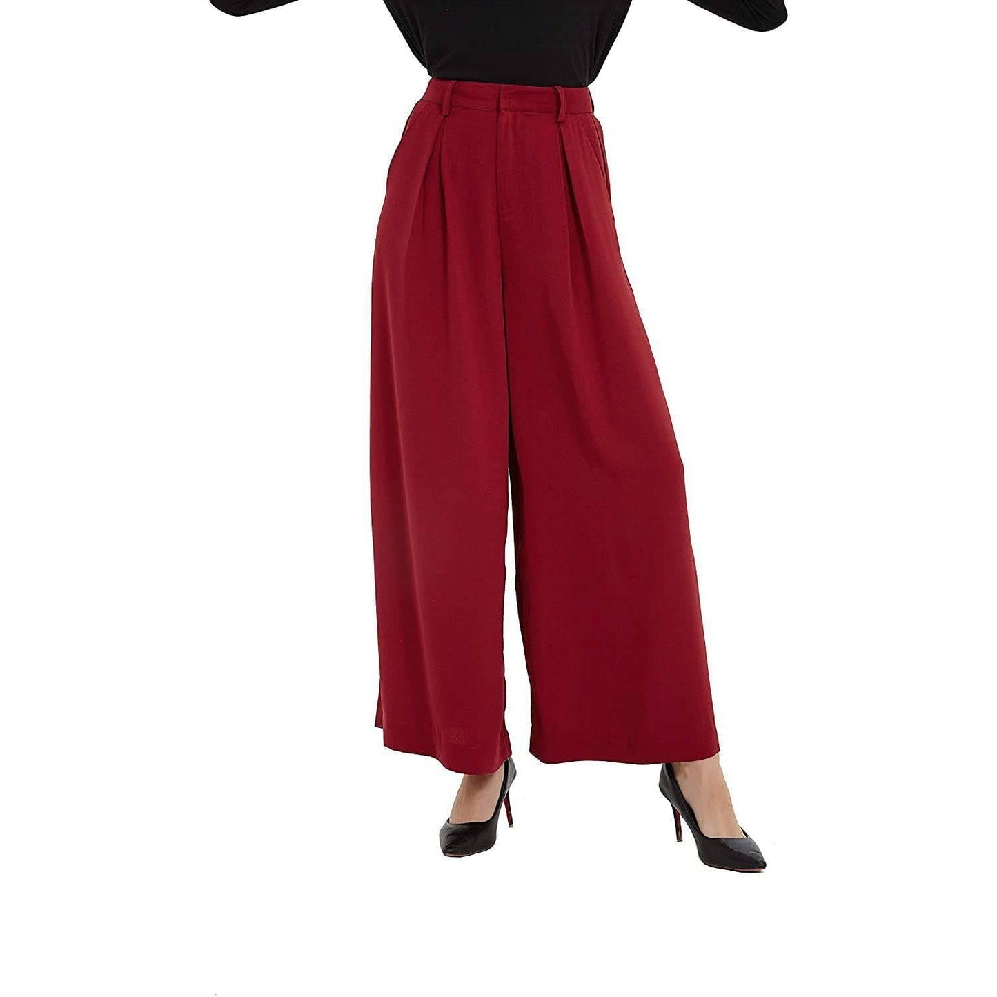 Womens Silk Pants High Waist Loose Pure Silk Trousers With Pockets