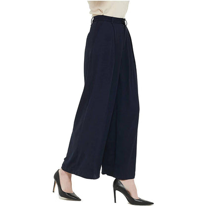 Womens Silk Pants High Waist Loose Pure Silk Trousers With Pockets