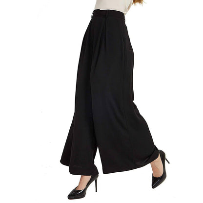 Womens Silk Pants High Waist Loose Pure Silk Trousers With Pockets