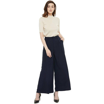 Womens Silk Pants High Waist Loose Pure Silk Trousers With Pockets